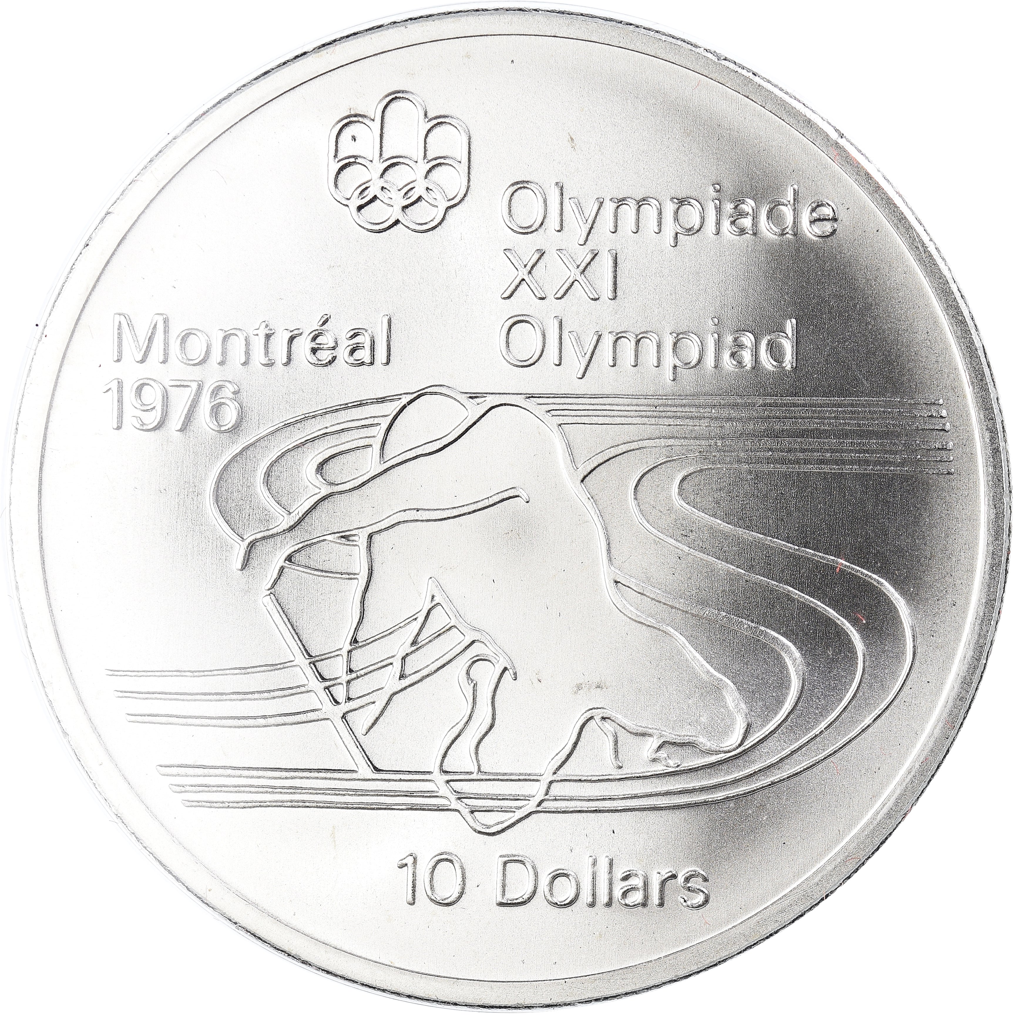 Monnaie, Canada, Elizabeth II, 1976 Olympics - Canoeing, 10 Dollars, 1975, Royal