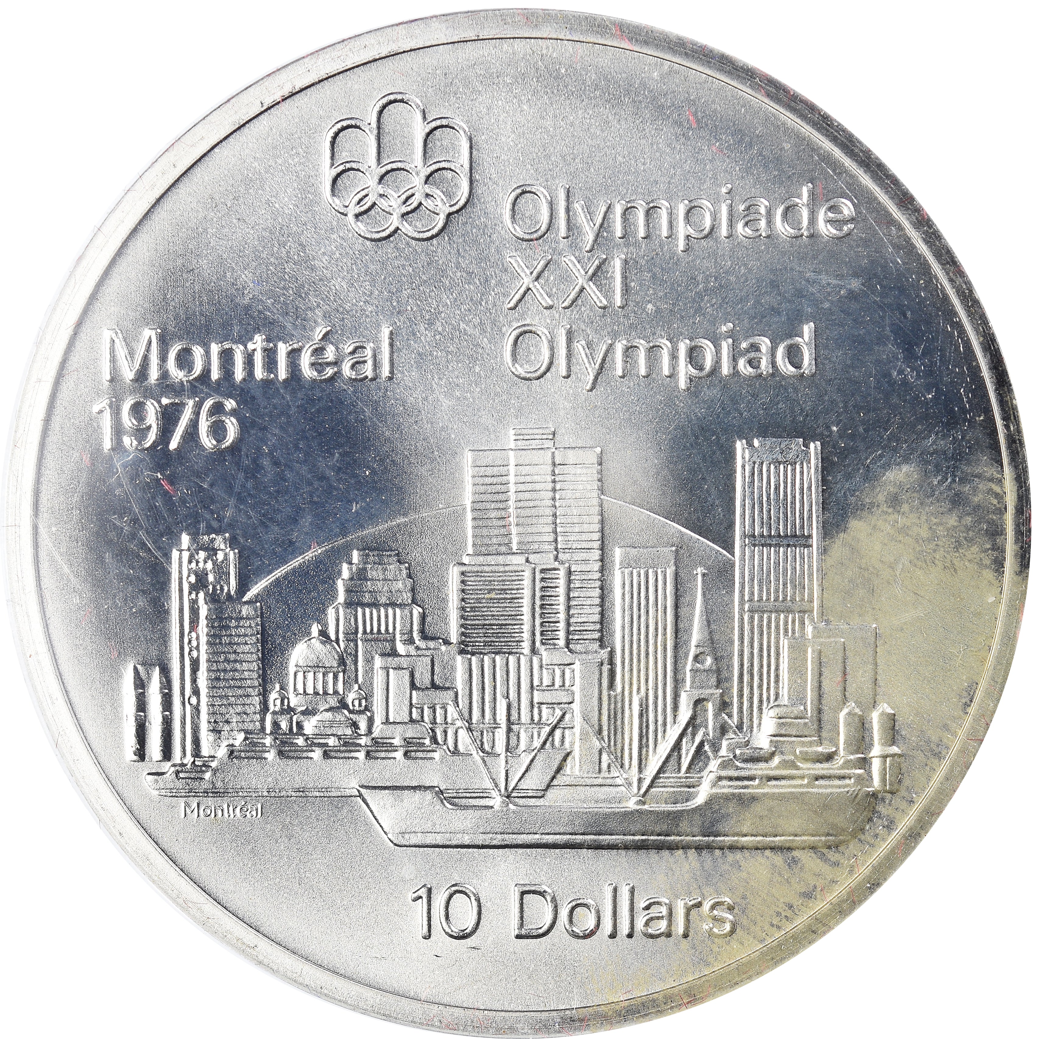 Coin, Canada, Elizabeth II, 1976 Olympics - Montreal Skyline, 10 Dollars, 1973