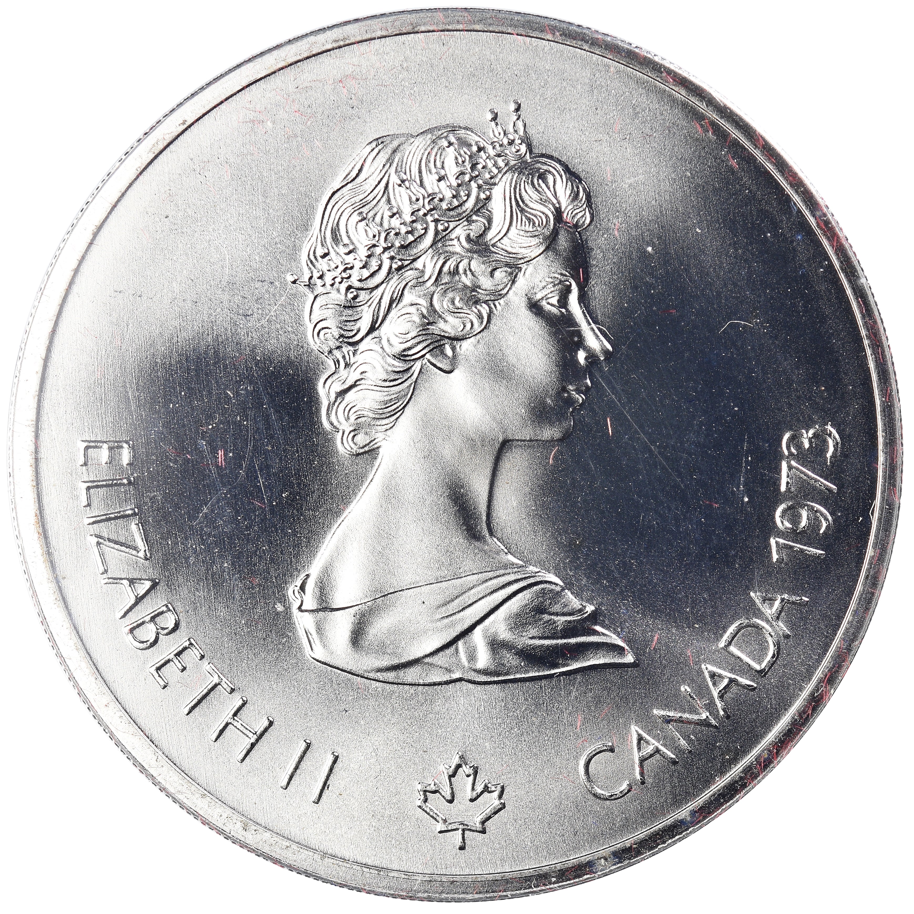 Coin, Canada, Elizabeth II, 1976 Olympics - Map of the World, 10 Dollars, 1973