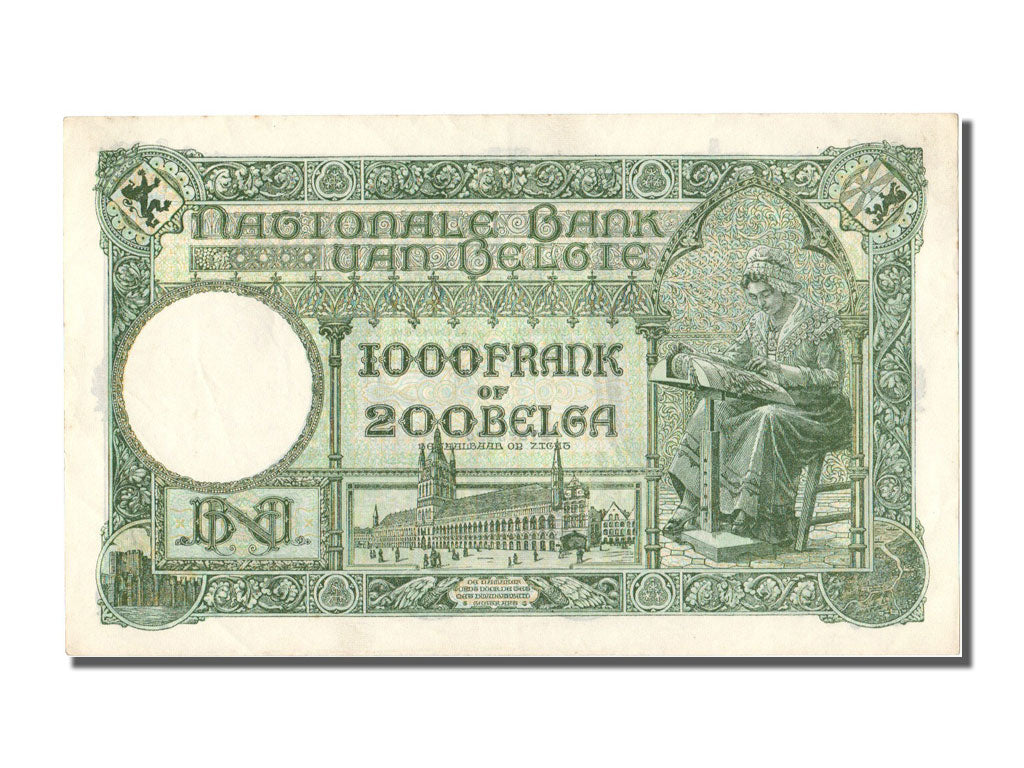 Belgium, 1000 Francs-200 Belgas, 1939, KM #104, 1939-08-16, UNC(60-62), J