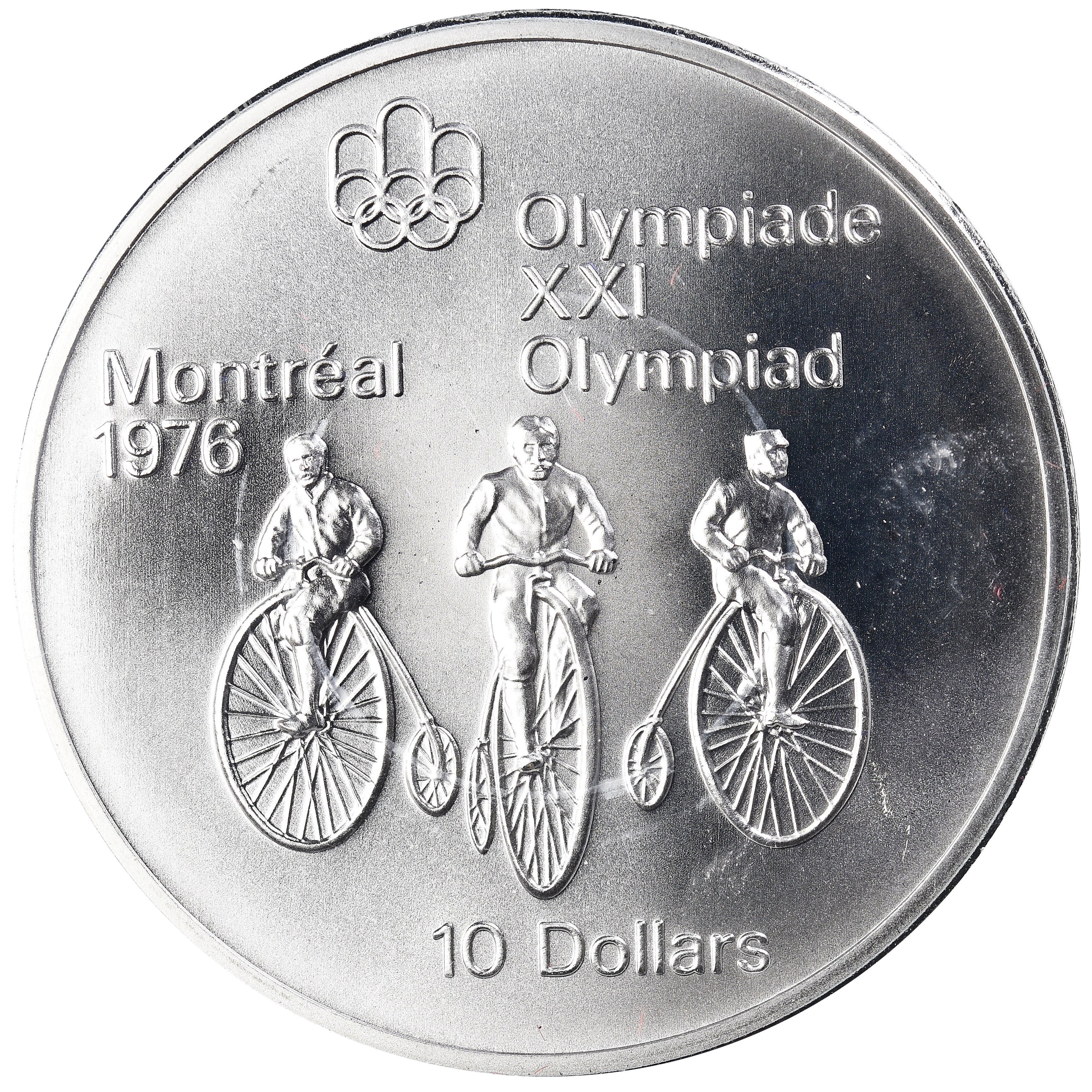 Coin, Canada, Elizabeth II, 1976 Olympics - Cycling, 10 Dollars, 1974, Royal