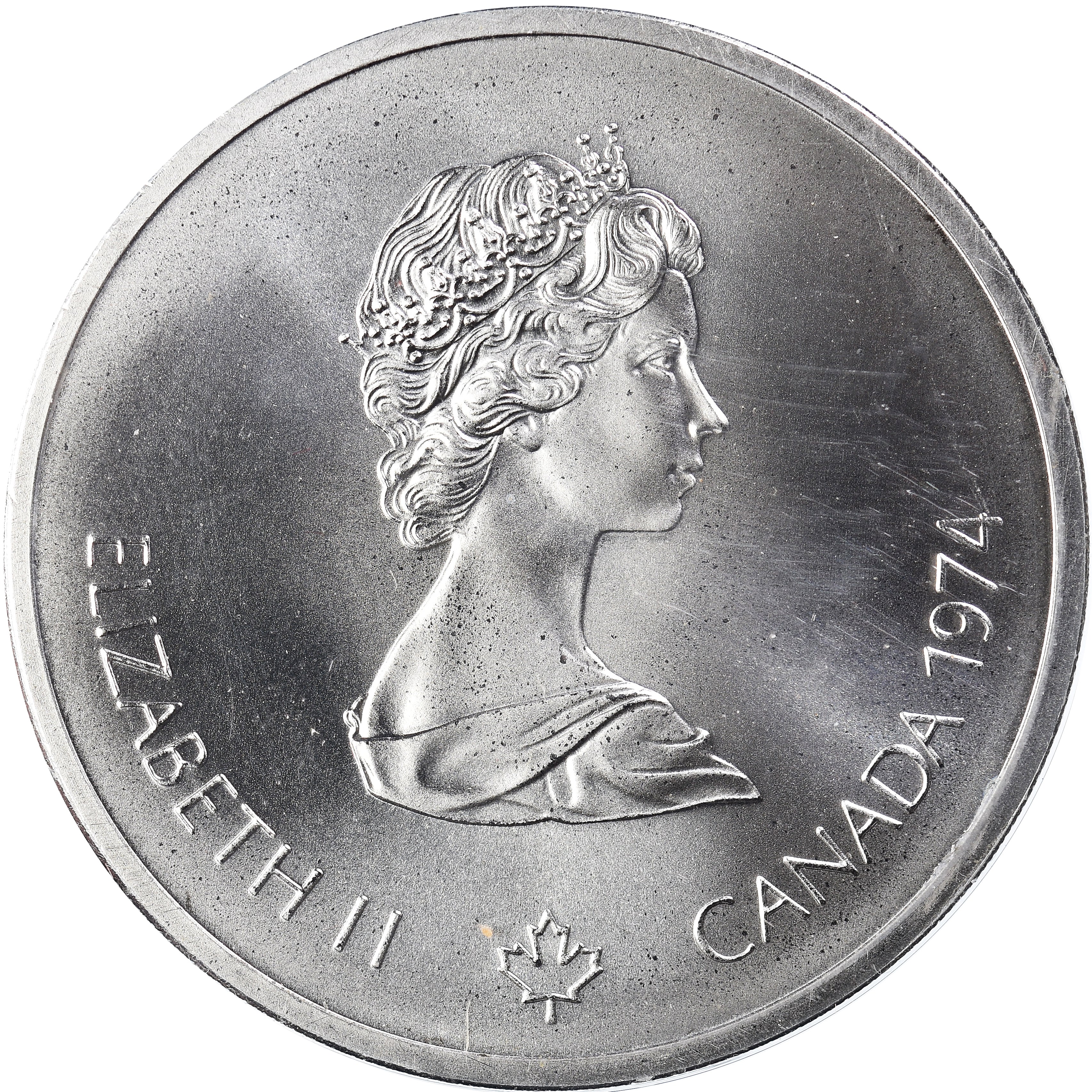 Coin, Canada, Elizabeth II, 1976 Olympics - Lacrosse, 10 Dollars, 1974, Royal