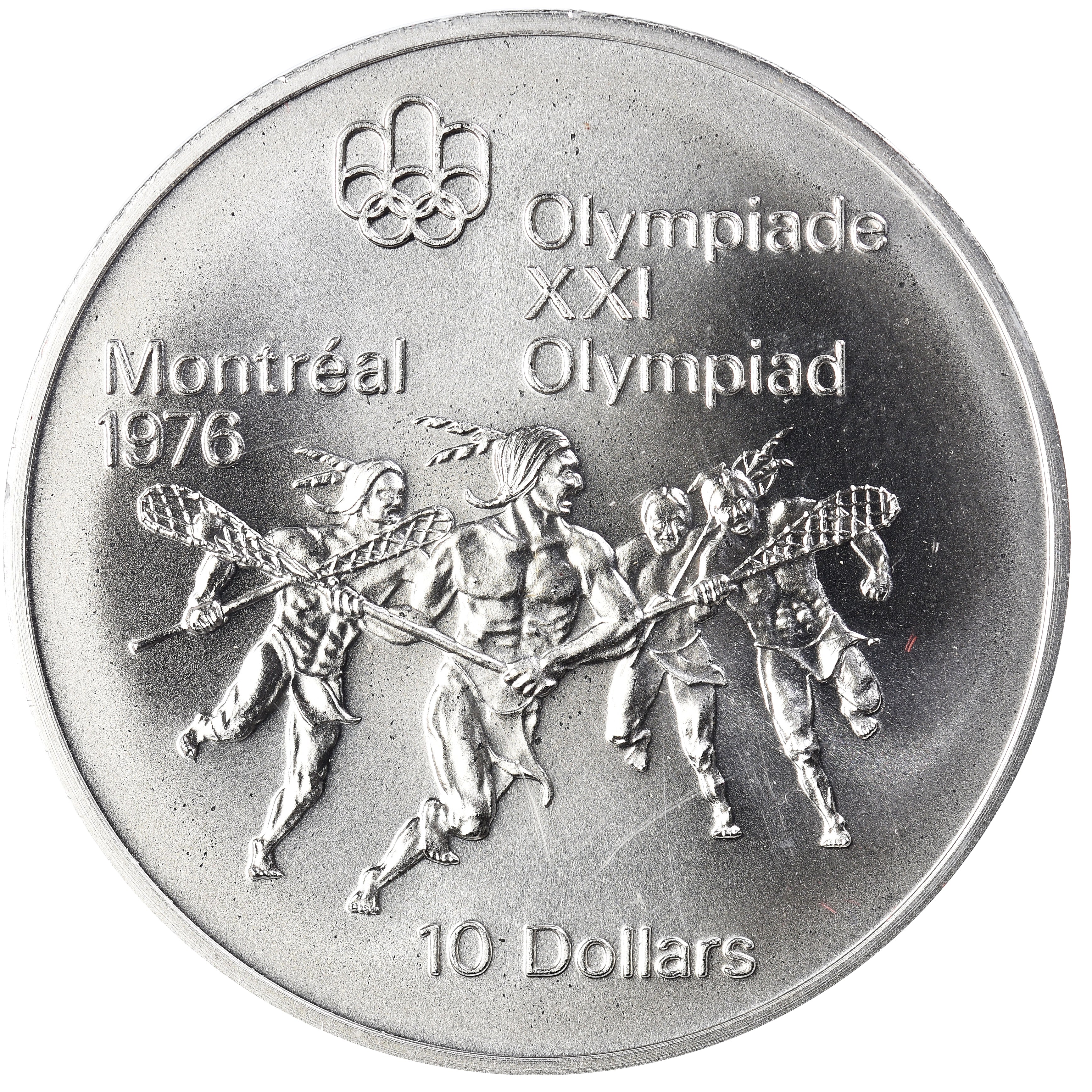 Coin, Canada, Elizabeth II, 1976 Olympics - Lacrosse, 10 Dollars, 1974, Royal