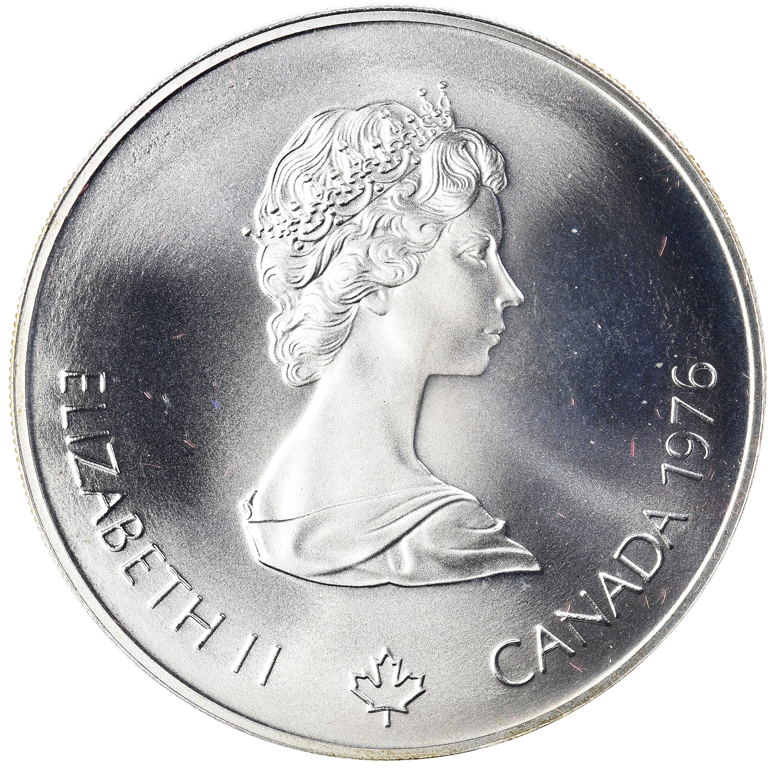 Coin, Canada, Elizabeth II, 1976 Olympics - Olympic Flame, 5 Dollars, 1976
