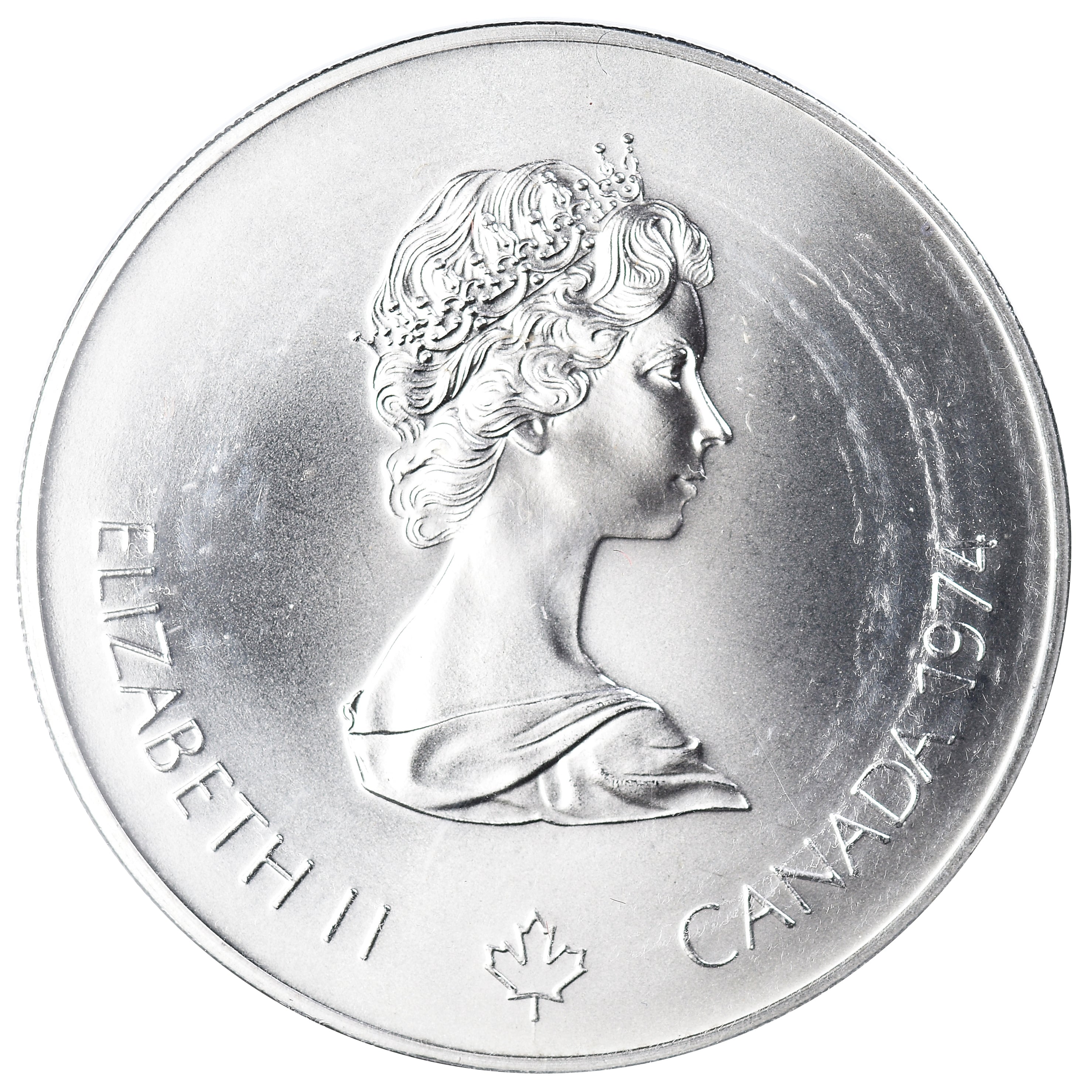 Coin, Canada, Elizabeth II, 1976 Olympics - Canoeing, 5 Dollars, 1974, Royal