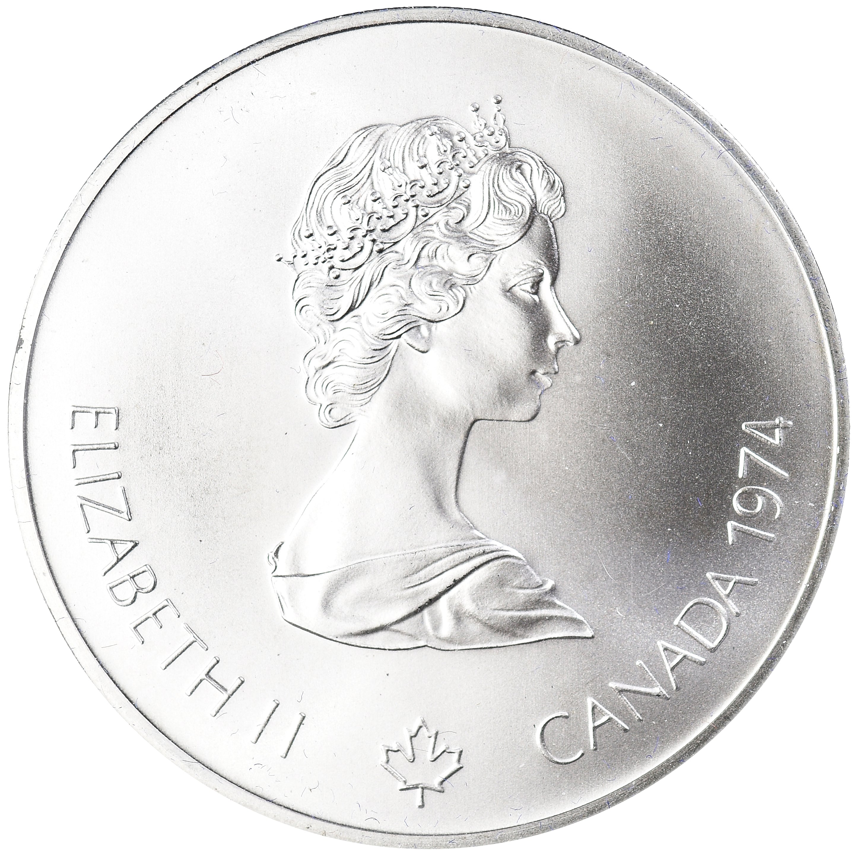 Monnaie, Canada, Elizabeth II, 1976 Olympics - Rowing, 5 Dollars, 1974, Royal