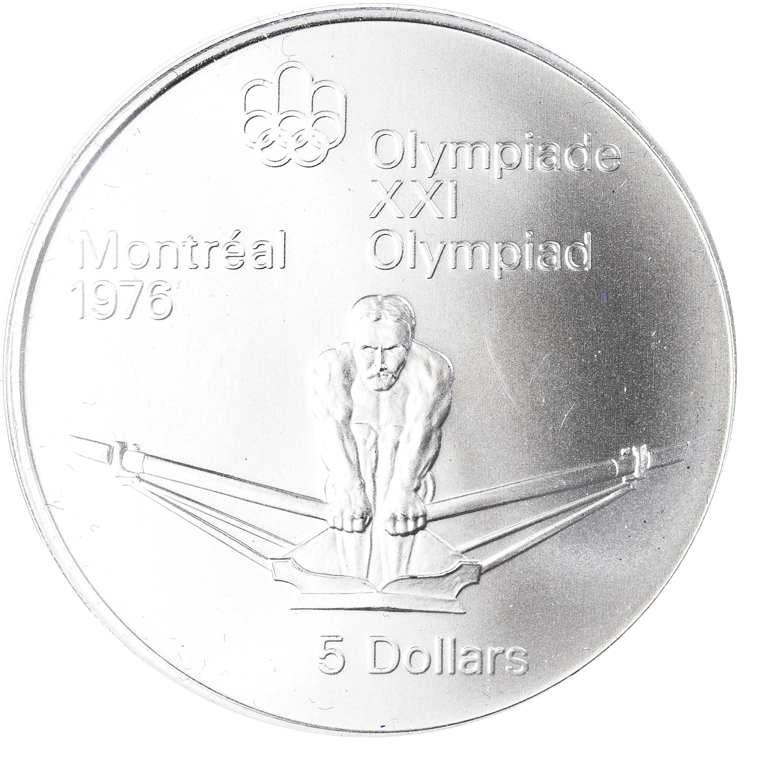 Monnaie, Canada, Elizabeth II, 1976 Olympics - Rowing, 5 Dollars, 1974, Royal
