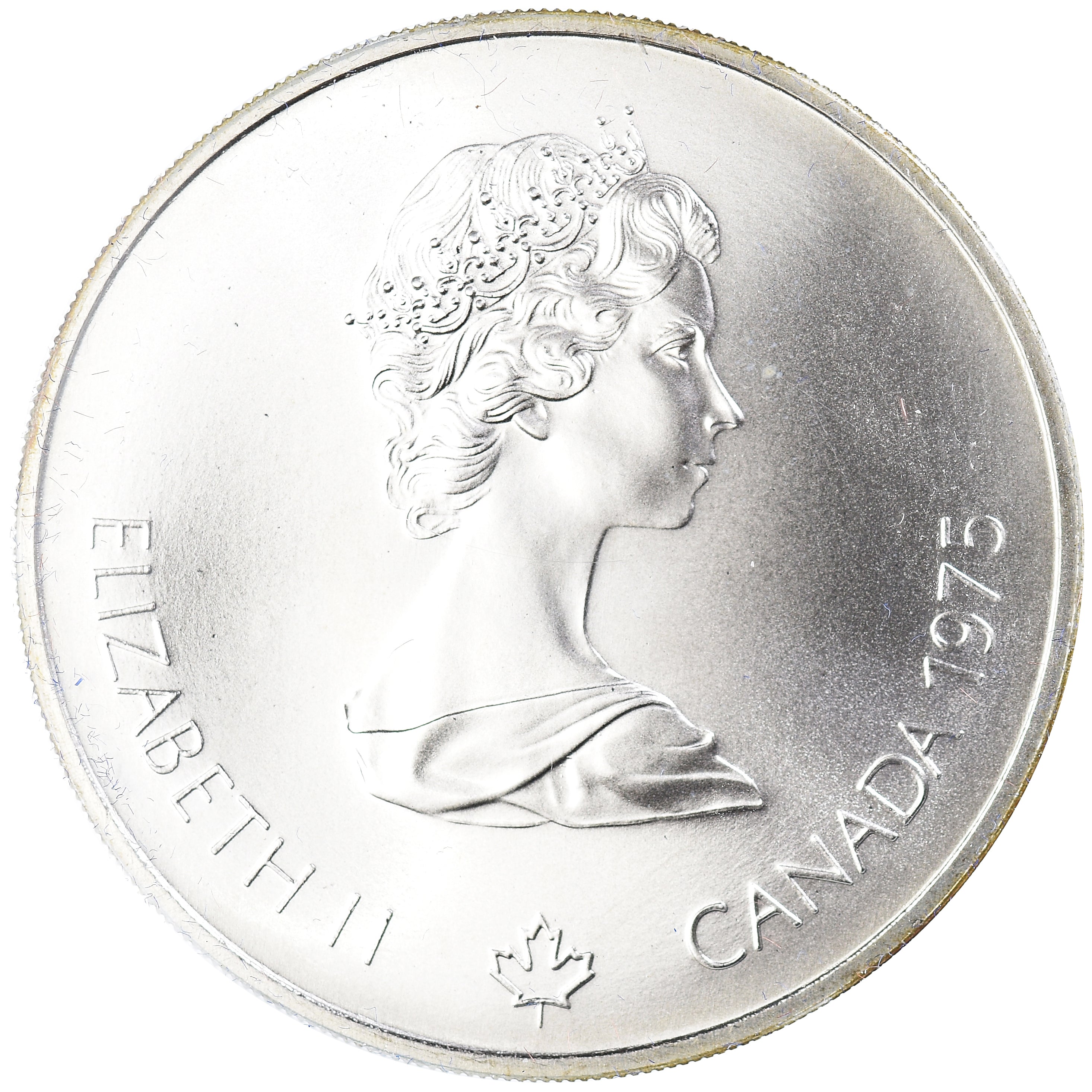 Coin, Canada, Elizabeth II, 1976 Olympics - Javelin, 5 Dollars, 1975, Royal