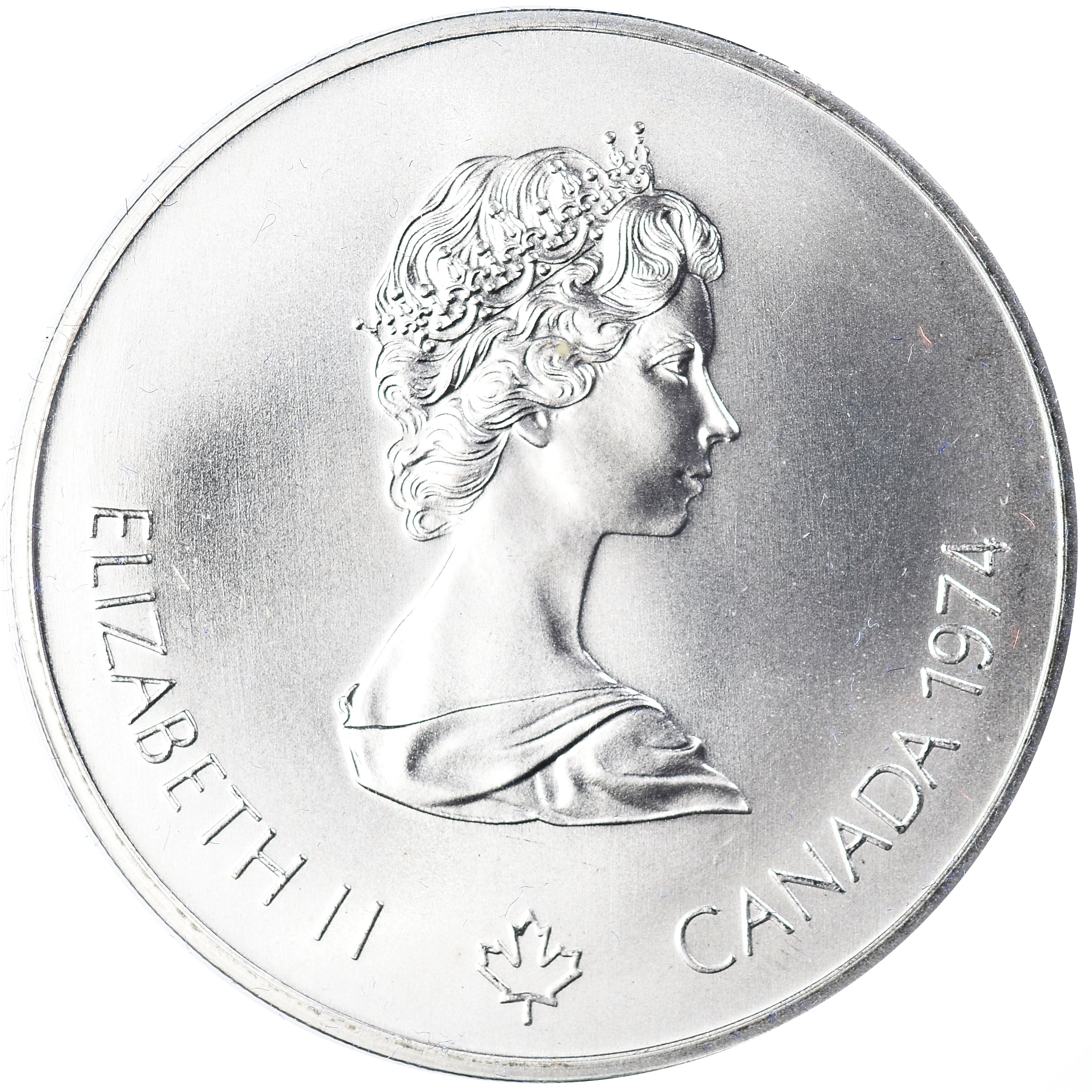 Coin, Canada, Elizabeth II, 1976 Olympics - Olympic Rings and Wreath, 5 Dollars