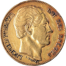 Moneda, Bélgica, Leopold I, 20 Francs, 20 Frank, 1865, MBC, Oro, KM:23