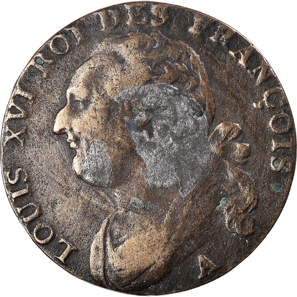 Munten, Frankrijk, Louis XVI, 12 Deniers, Uncertain date, Paris, Regravé, FR+