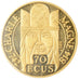Coin, France, Charlemagne, 500 Francs-70 Ecus, 1990, Proof, MS(65-70), Gold