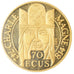 Coin, France, Charlemagne, 500 Francs-70 Ecus, 1990, Proof, MS(65-70), Gold