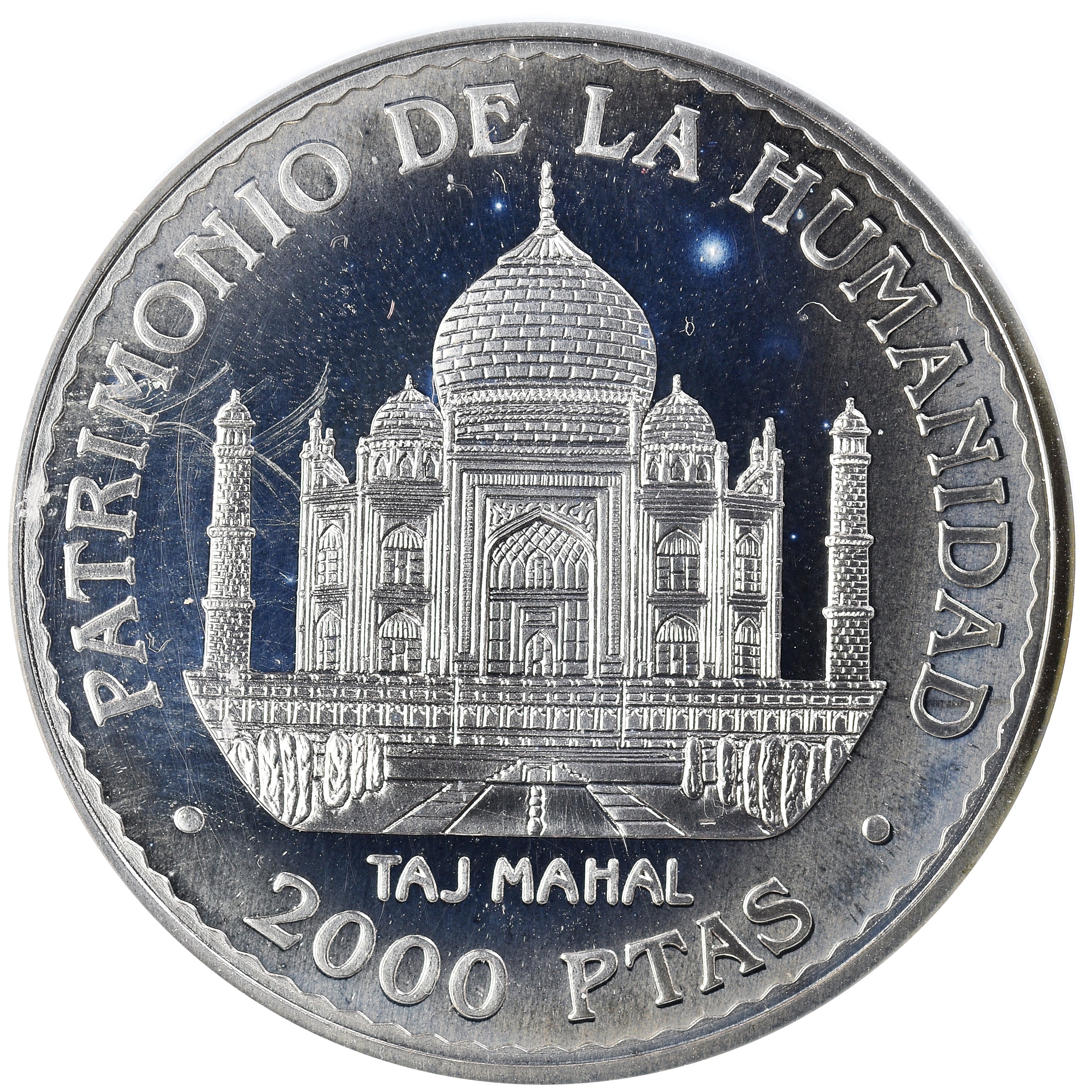 Moneta, Spagna, Juan Carlos I, Taj Mahal, 2000 Pesetas, 1996, Madrid, Proof