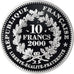 Moeda, França, Monnaie de Paris, Ecu d'or de Saint-Louis, 10 Francs, 2000