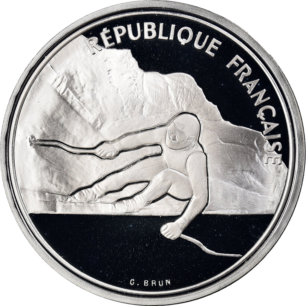 Coin, France, 1992 Olympics, Albertville, Ice Skating, 100 Francs, 1989, Paris