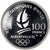 Moneda, Francia, 1992 Olympics, Albertville, Alpine Skiing, 100 Francs, 1989
