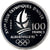 Moeda, França, 1992 Olympics, Albertville, Bobsledding, 100 Francs, 1990
