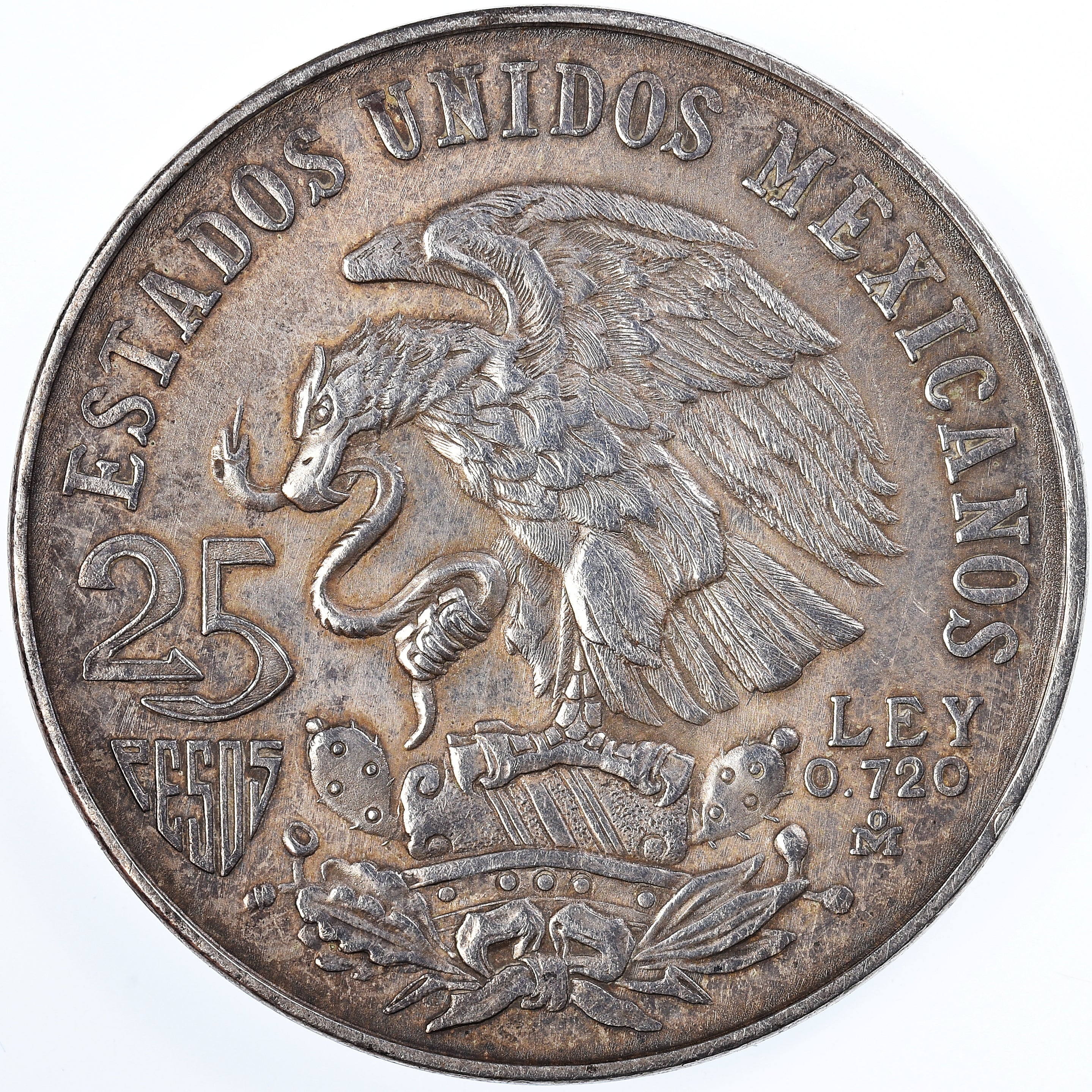 Coin, Mexico, 25 Pesos, 1968, Mexico City, AU(50-53), Silver, KM:479.1