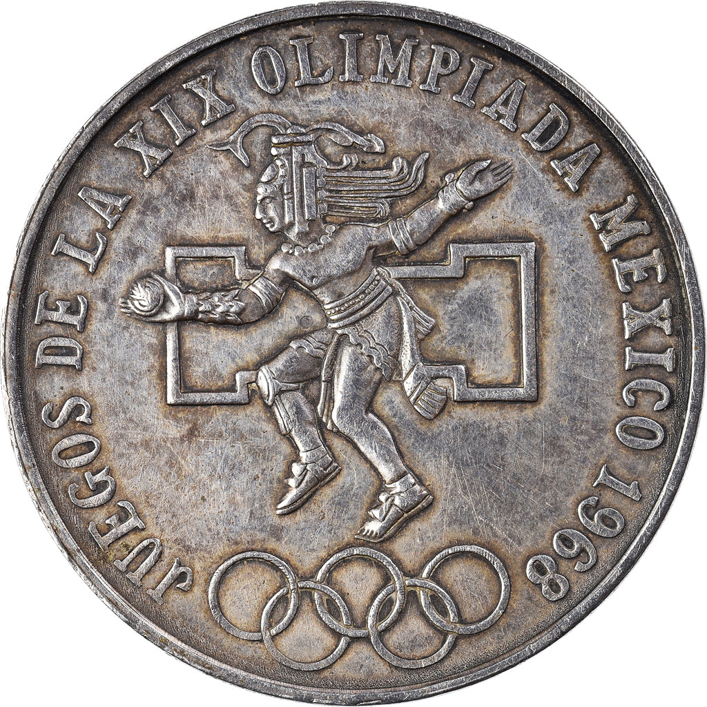Coin, Mexico, 25 Pesos, 1968, Mexico City, AU(50-53), Silver, KM:479.1