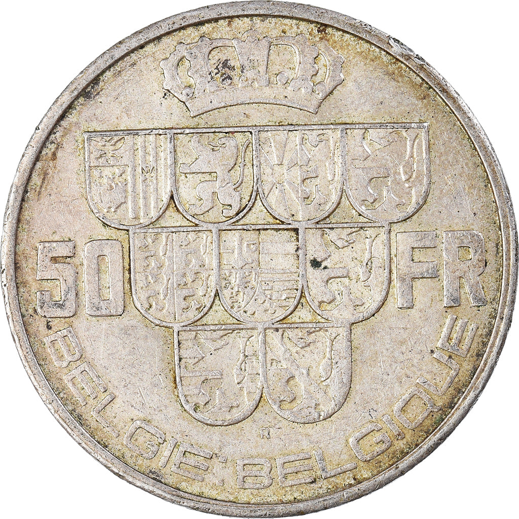 Coin, Belgium, 50 Francs, 50 Frank, 1939, EF(40-45), Silver, KM:122.1