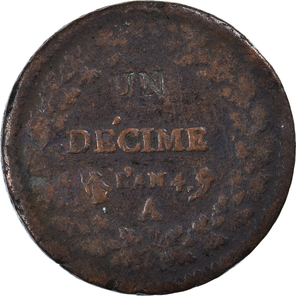 Münze, Frankreich, Dupré, Decime, AN 4, Paris, Modification du 2 décimes