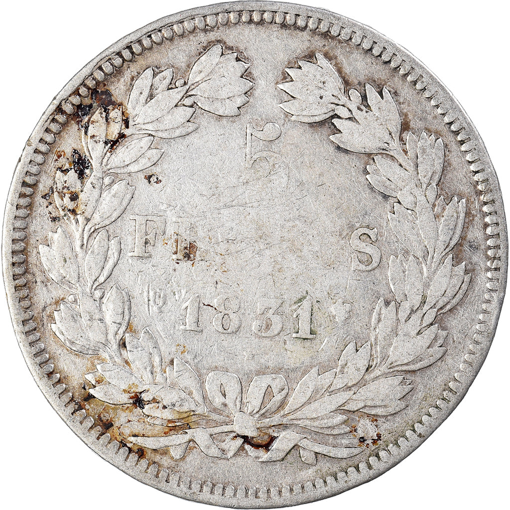 Coin, France, Louis-Philippe, 5 Francs, 1831, Perpignan, Rare, VG(8-10), Silver