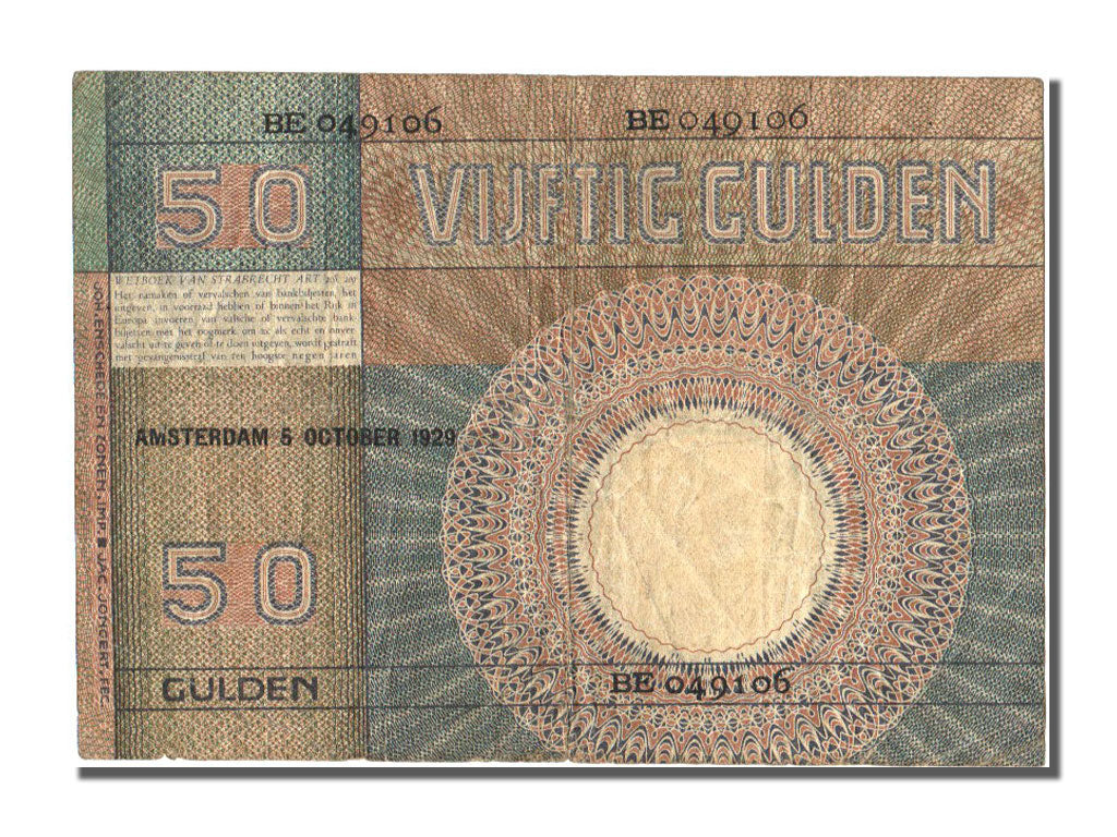 Netherlands, 50 Gulden, 1929, 1929-10-05, VF(30-35), BE