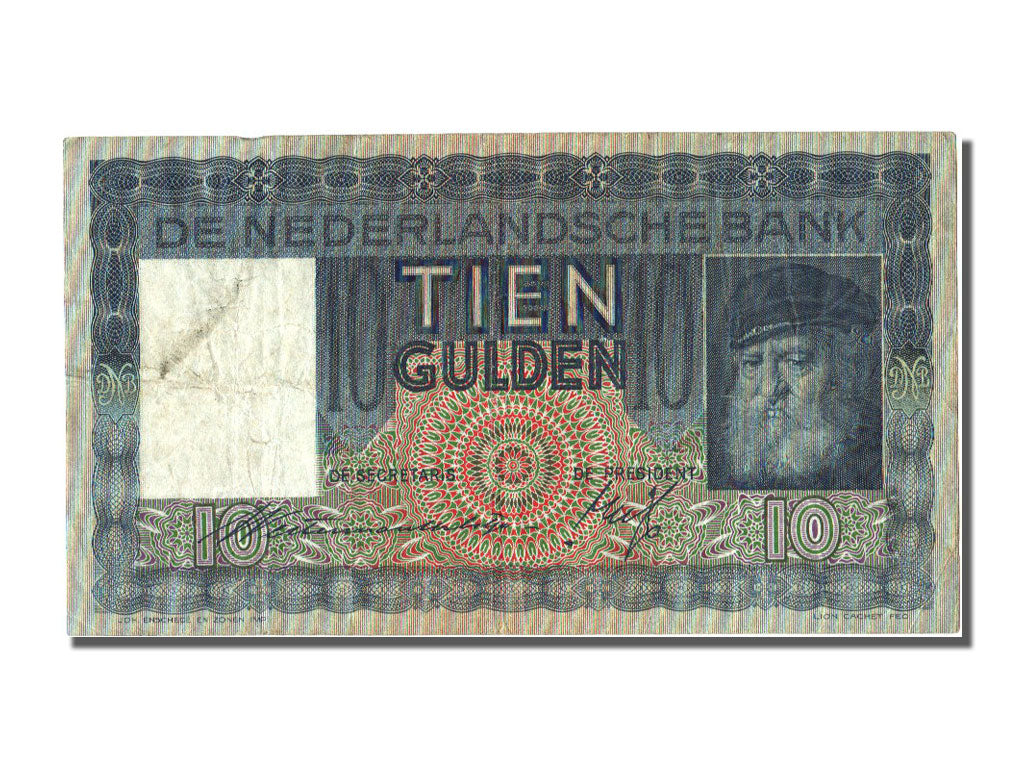 Netherlands, 10 Gulden, 1938, 1938-04-25, VF(30-35), OA