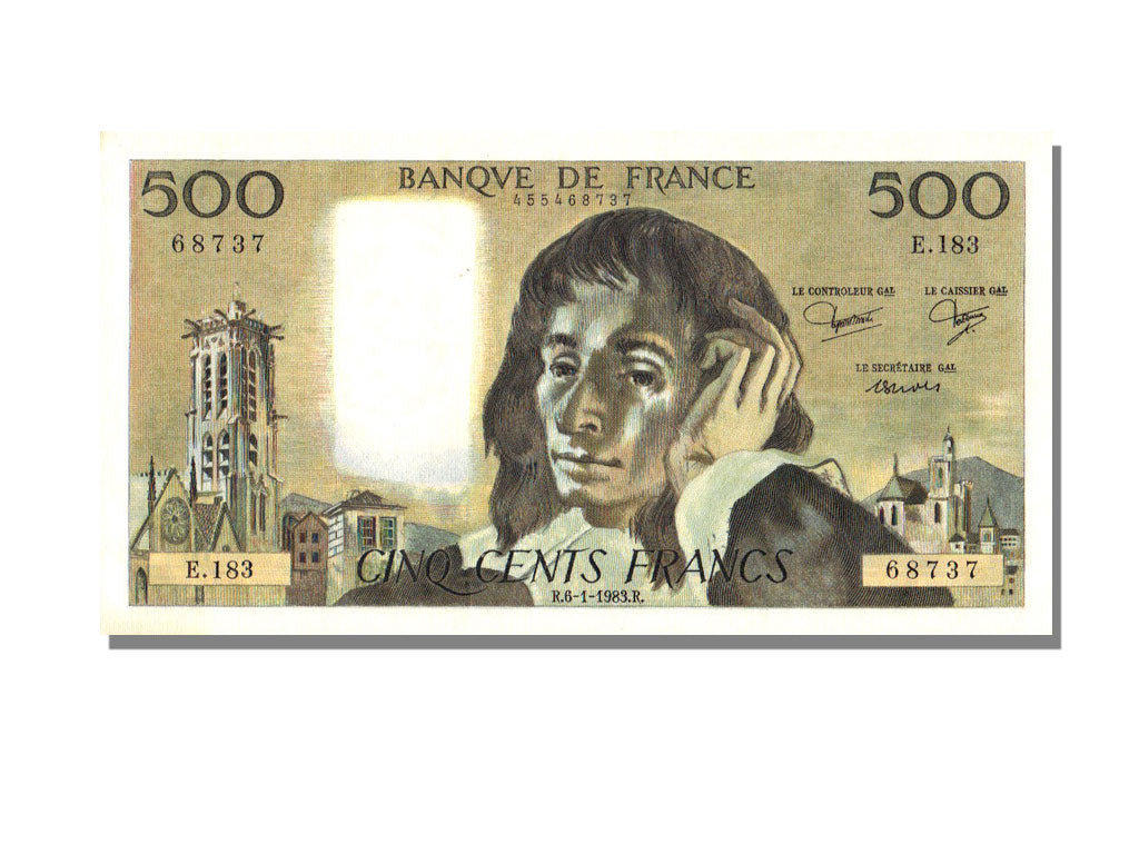 FRANCE, 500 Francs, 1983, KM #156e, 1983-01-06, UNC(65-70), E.183, Fayette...