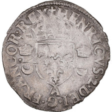 Monnaie, France, Henri II, Douzain aux croissants, 1553, Paris, TB+, Billon