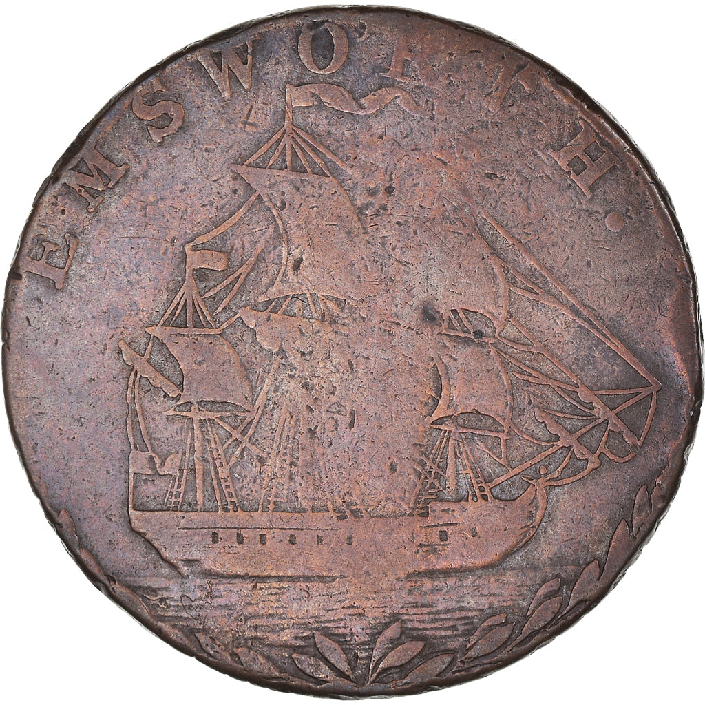 Coin, Great Britain, Hampshire, Halfpenny Token, 1793, Emsworth, VF(20-25)