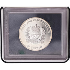 Coin, TURKS & CAICOS ISLANDS, Elizabeth II, 25 Crowns, 1977, Proof, MS(65-70)