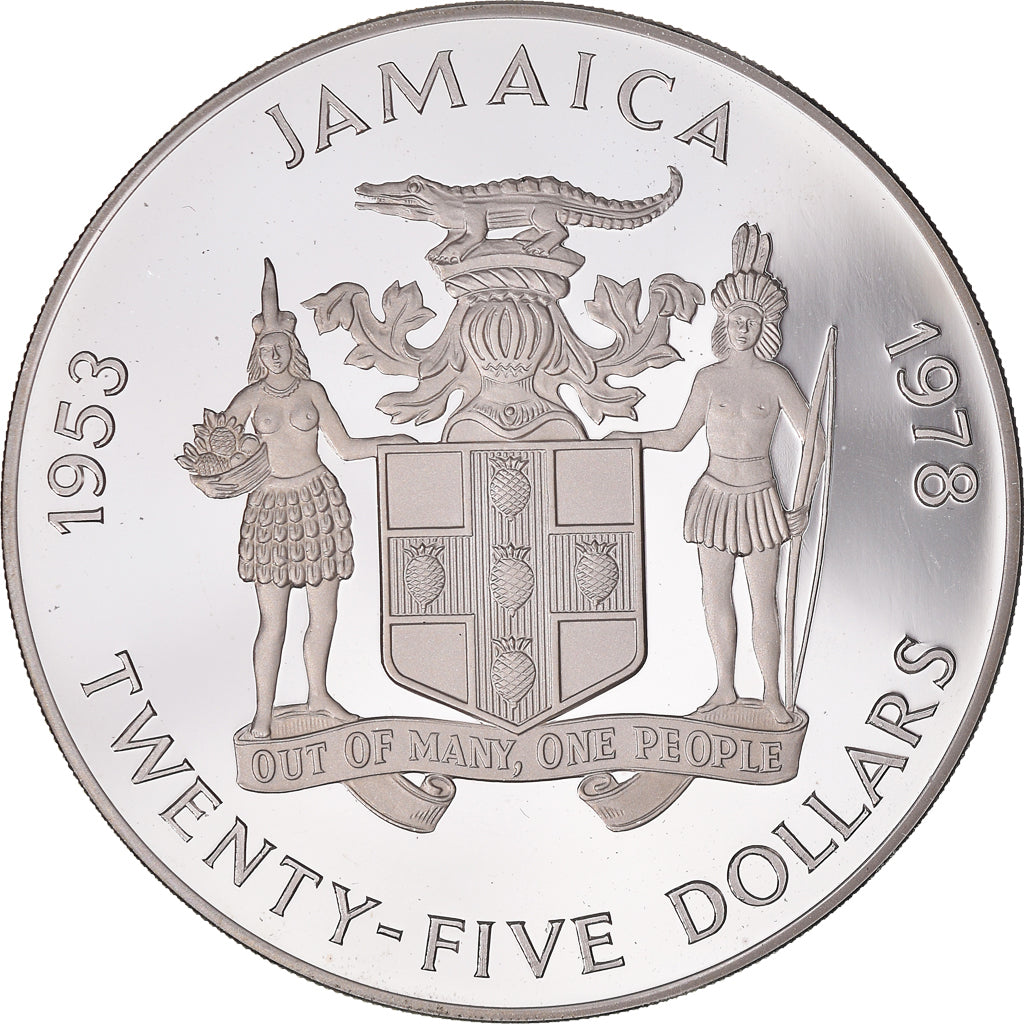 Coin, Jamaica, Elizabeth II, 25 Dollars, 1978, Proof, MS(65-70), Silver, KM:76