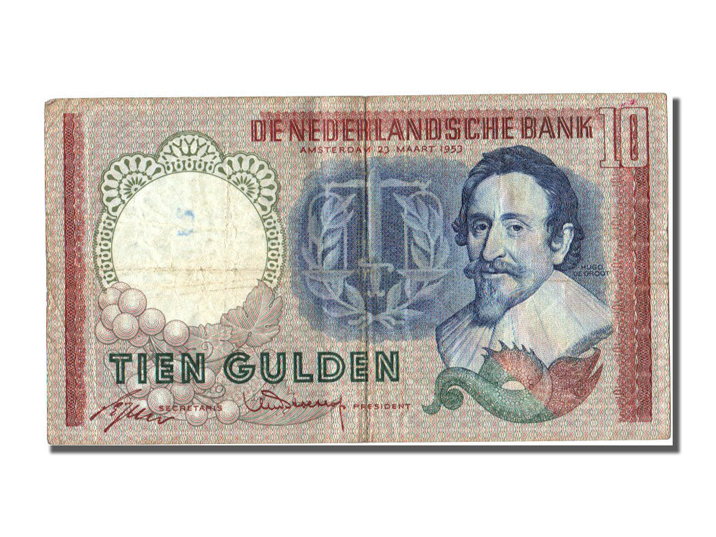 Netherlands, 10 Gulden, 1953, KM #85, 1953-03-23, VF(30-35), CET