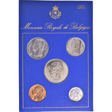 Coin, Belgium, Baudouin I, Set, 1974, BU - French legend, MS(65-70)