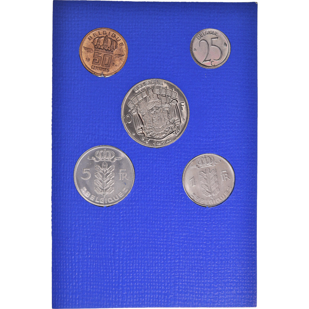 Coin, Belgium, Baudouin I, Set, 1974, BU - French legend, MS(65-70)