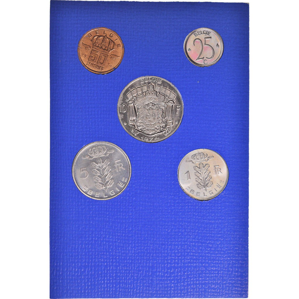 Coin, Belgium, Baudouin I, Set, 1974, BU - Dutch legend, MS(65-70)