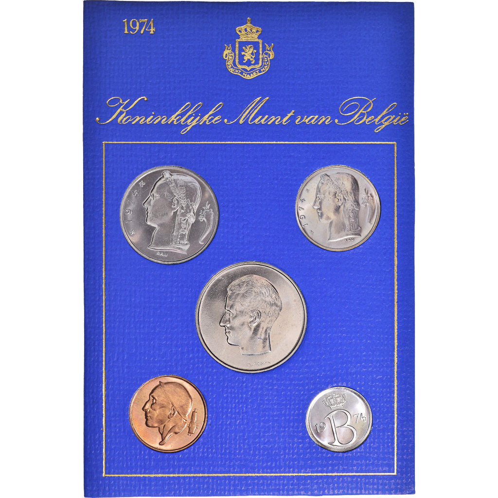 Coin, Belgium, Baudouin I, Set, 1974, BU - Dutch legend, MS(65-70)