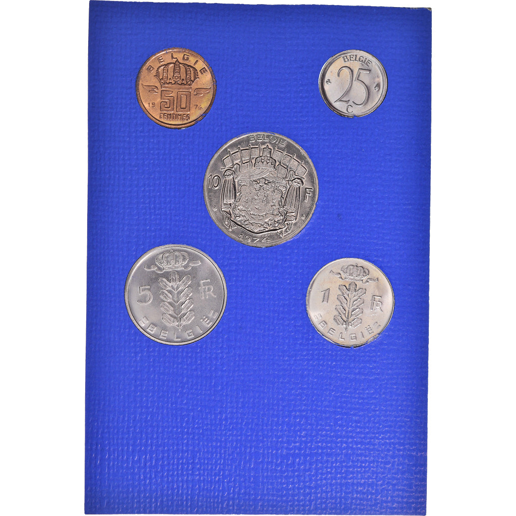 Coin, Belgium, Baudouin I, Set, 1974, BU - Dutch legend, MS(65-70)