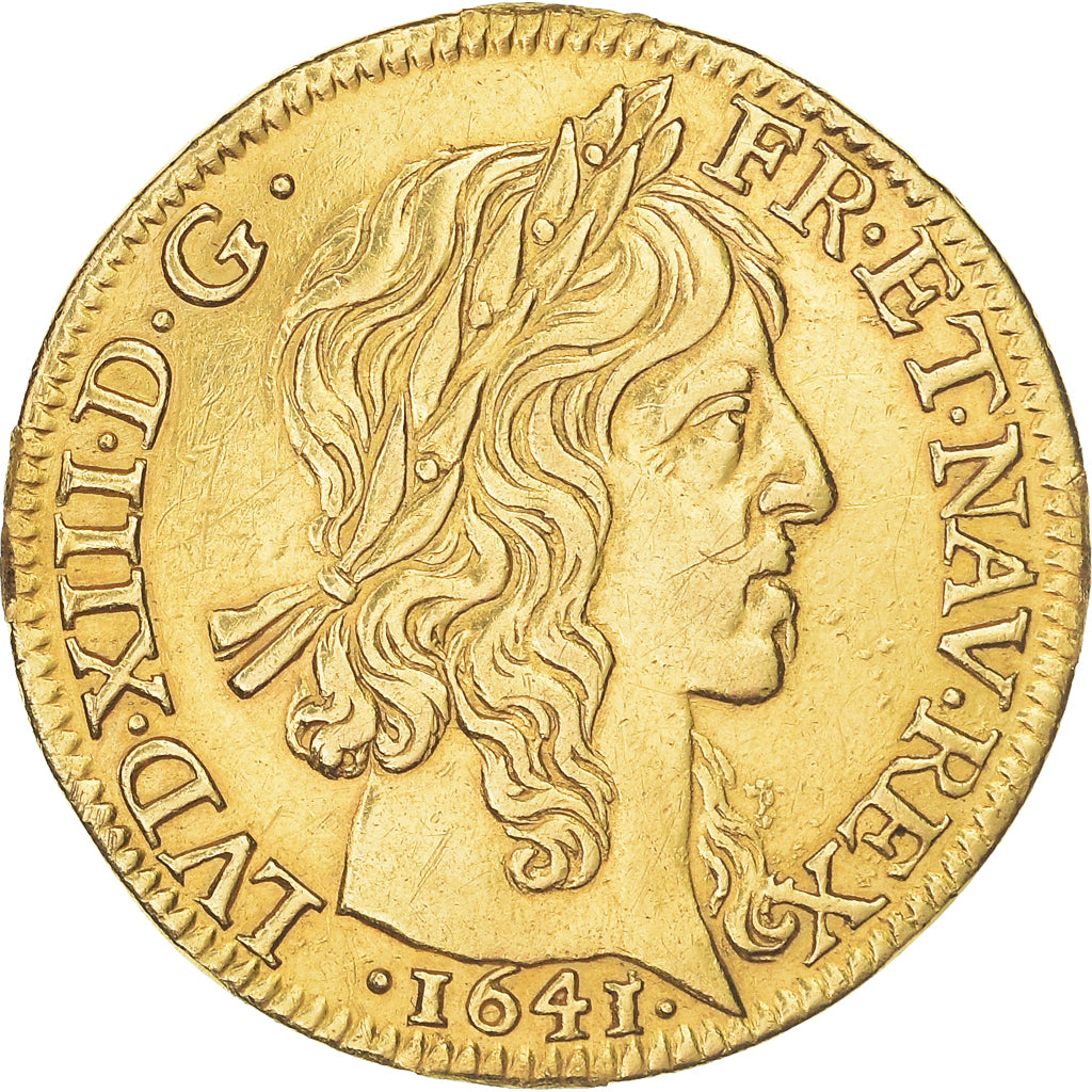 Moneta, Francja, Louis XIII, Louis d'or à la mèche longue, 1641, Paris