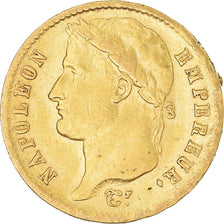 Moeda, França, Napoléon I, 20 Francs, 1813, Paris, EF(40-45), Dourado