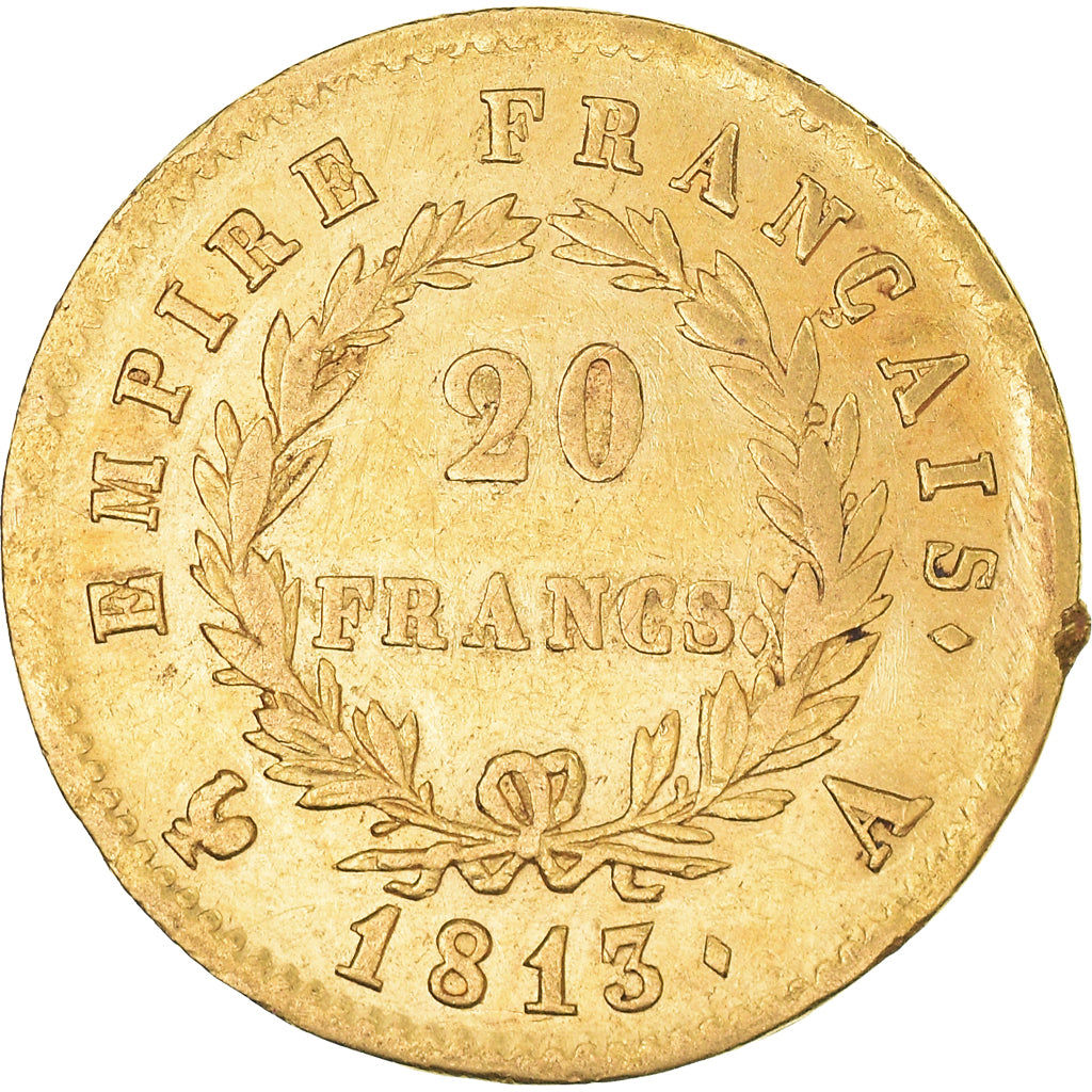 Moeda, França, Napoléon I, 20 Francs, 1813, Paris, EF(40-45), Dourado
