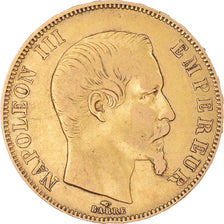 Moeda, França, Napoleon III, 50 Francs, 1859, Paris, VF(30-35), Dourado