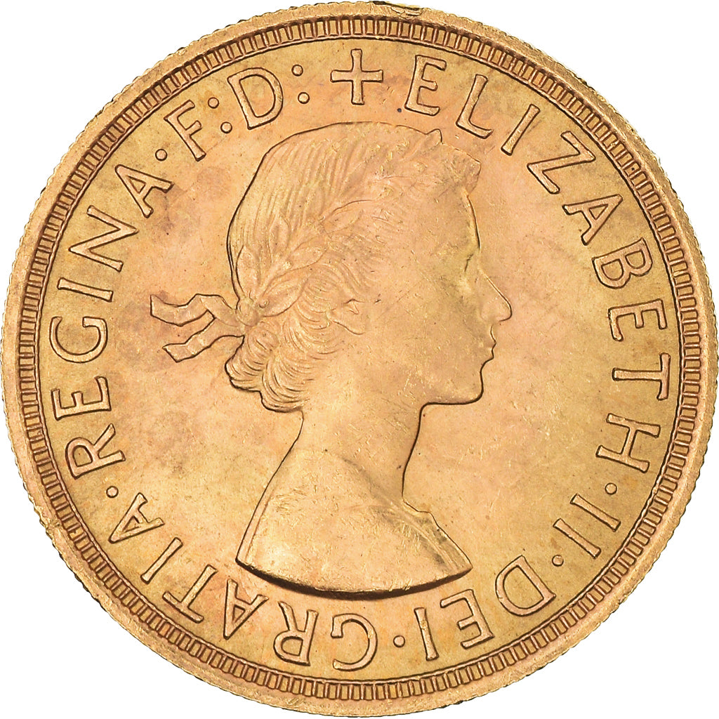 Münze, Großbritannien, Elizabeth II, Sovereign, 1957, London, UNZ, Gold