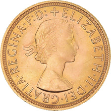 Moneta, Wielka Brytania, Elizabeth II, Sovereign, 1957, London, MS(63), Złoto