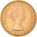 Moeda, Grã-Bretanha, Elizabeth II, Sovereign, 1957, London, MS(63), Dourado