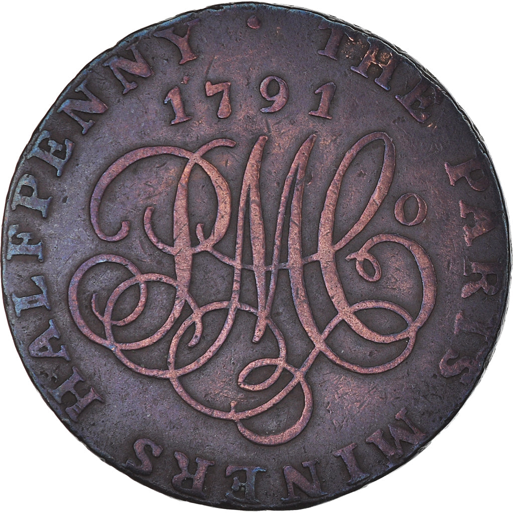 Coin, Great Britain, Wales, Paris Miners, Halfpenny Token, 1791, VF(20-25)