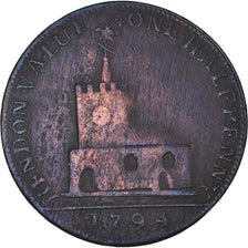 Moneda, Gran Bretaña, Middlesex, Hendon, Halfpenny Token, 1794, BC+, Cobre