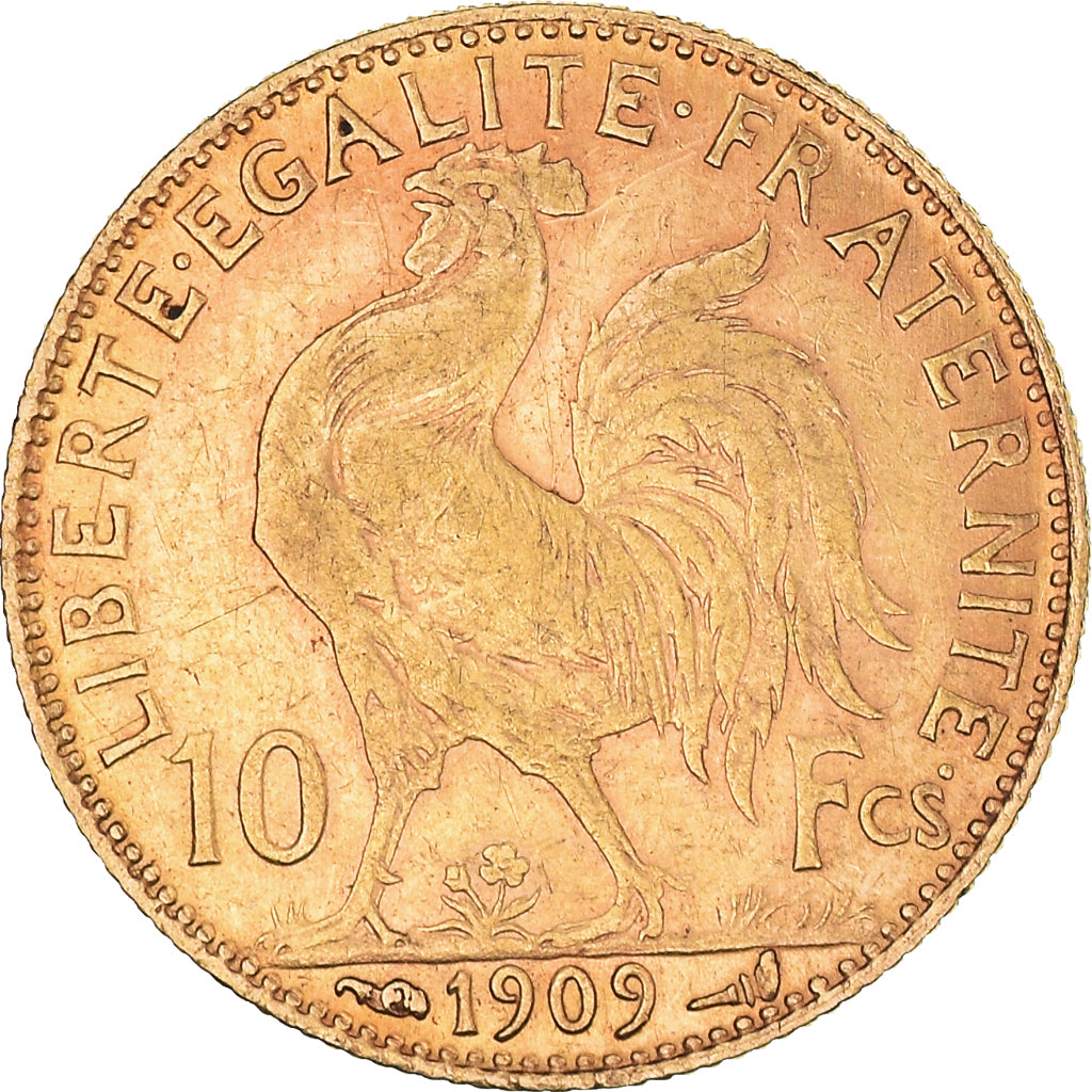 Münze, Frankreich, Marianne, 10 Francs, 1909, Paris, SS+, Gold, KM:846
